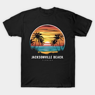 "Jacksonville Beach Sunset - Vaporwave Aesthetic Tee" T-Shirt